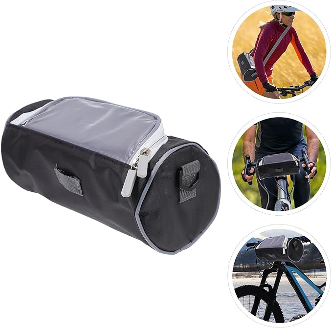 Waterproof Cycling Bike Handlebar Bag with Touchscreen Window, Versatile Outdoor Top Tube Storage Pouch, Front Frame Pack for Commuting and Riding Equipment
