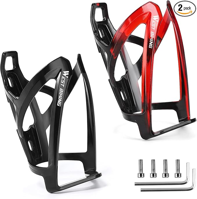 Bike Water Bottle Cage, Durable Ultralight Plastic Water Drink Holder Rack, Lightweight PC Water Bottle Holder for Bicycle, Cycling Bottle Holder Cages for MTB, Road Bike, Mountain Bikes (D)