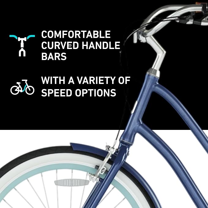 sixthreezero EVRYjourney Women's Beach Cruiser Bike, Step-Through Touring Hybrid Bicycle