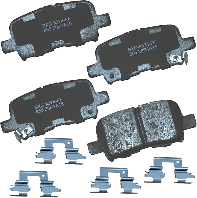 Bendix Premium SBC865 Ceramic Rear Brake Pads for Acura MDX 2006-2001, Honda Odyssey 2004-2002, Pilot 2008-2003