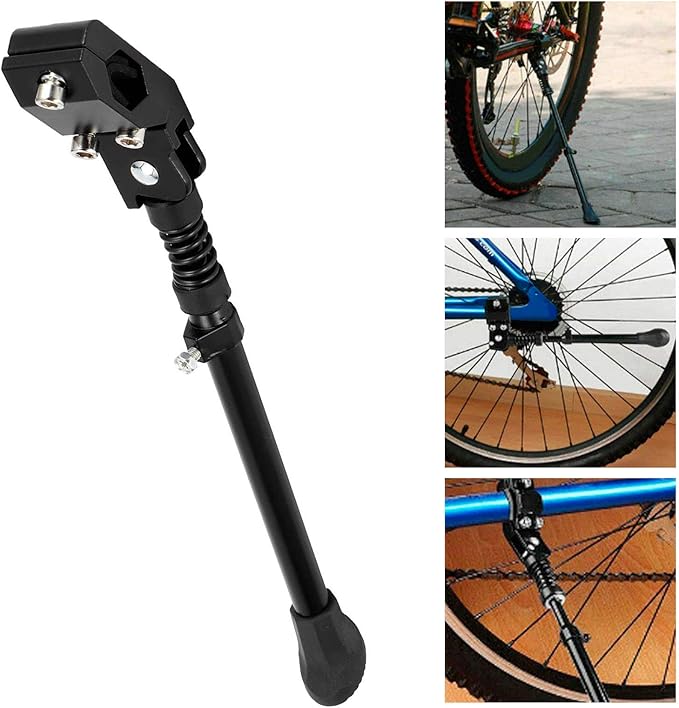 Adjustable Bike Kickstand Aluminum Rear Side Bicycless Stand Accessory for 16in 20in 24in 26in Tire Diameter Mountain Bike