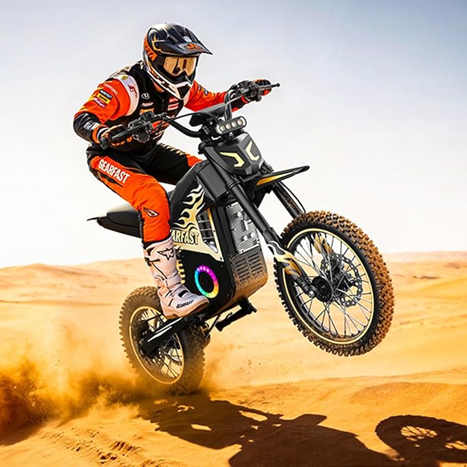 Electric Dirt Bike, 14"/12" Fat Tire 3000W Peak 40 MPH Electric-Motorcycle with 48V 23.4AH Battery Dual Hydraulic Brakes Mountain Off-Road EBike for Teens Adults