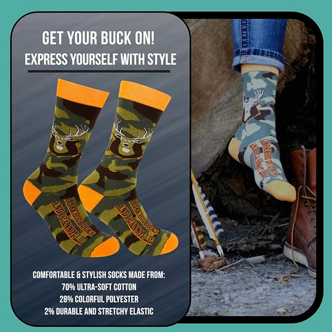 FUNATIC Funny Outdoor Themed Socks for Men Women - Novelty Gifts For Golfing, Fishing, Hunting, Bigfoot, Pickleball, and More