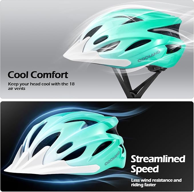 Odoland Adult Bike Helmet and Cycling Sunglasses Set for Men & Women, Safety Certified Bicycle Helmet with UV Protection Glasses for Mountain, Skating, Road, City Commuting & Outdoor Riding