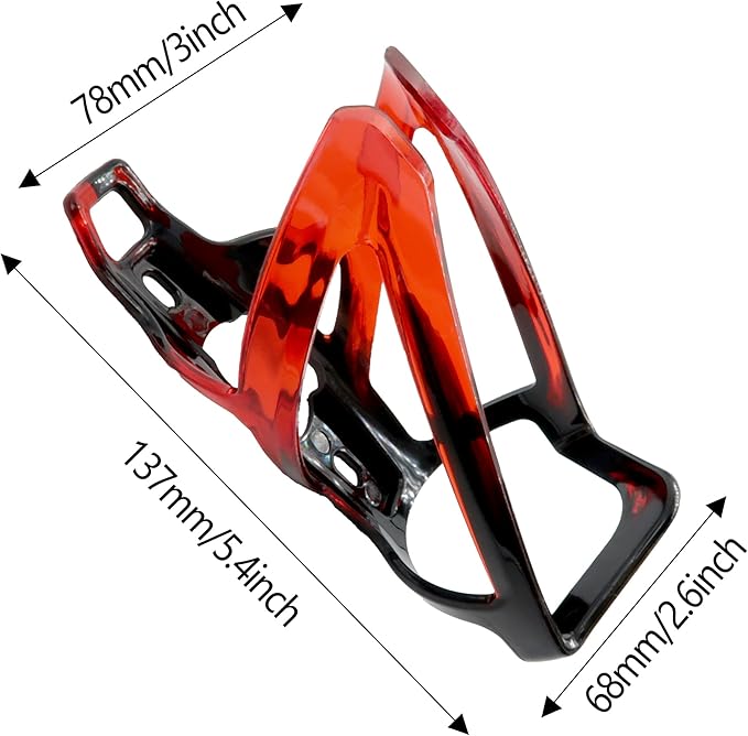 2PCS Bike Water Bottle Holder, Bicycle Water Bottle Cage, Universal Bike Cup Holder for Bicycle, Cycling, Road/Mountain Bikes, Black Red