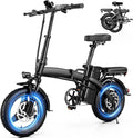 14" Folding Electric Bike for Adults & Teens, 500W Motor 23MPH, 48V 12Ah Removable Battery, UL 2849 Certified, 35 Miles PAS Range, Dual Disc Brake, Compact Ebike Commute, Electric Bicycle with Pedals