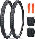 MEGHNA Bike Tire 20/24/26/27.5 inch Foldable Replacement Cruiser Bike Tire Mountain Bike Groove Anti-Slip with Tire Lever for Kids Hybrid Bike