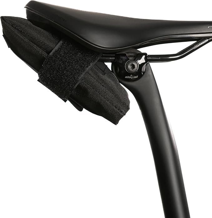ALMSTHRE Roll Bike Saddle Bag - Midnight Black | 0.5L Compact Bike Seat Bag (5.5" x 4.5") | Premium Weather-Resistant Ripstop, Reinforced Ride Armor, 3 Organization Pockets with Mesh Zipper