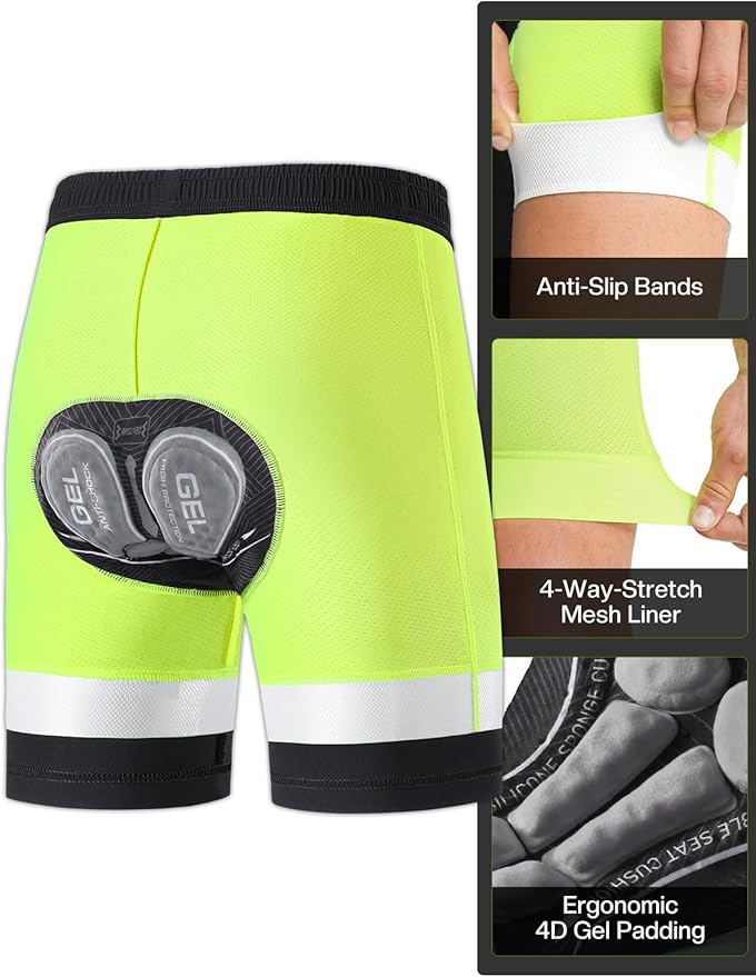 ARSUXEO Mens Mountain Bike Shorts Loose Fit Padded Bike Shorts Cycling Shorts Water-Resistant
