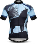 Men's Cycling Jerseys Wolf Print Bicycle Shirts Summer Road Bike Clothes Quick Dry Breathable