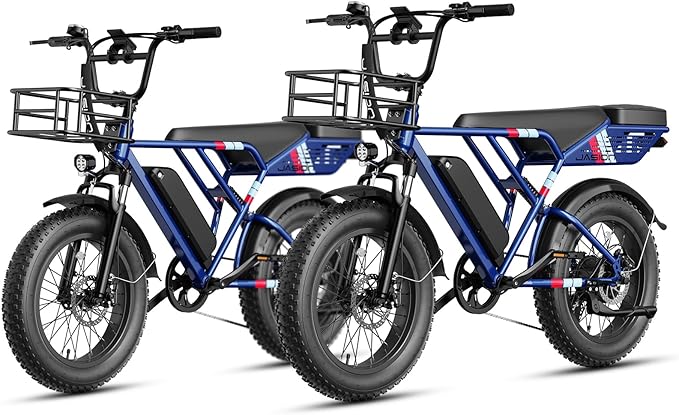 Jasion RetroVolt Electric Bike for Adults, 2000W/3000W Peak - 30/38MPH Electric Dirt Bike, 48V-52V, 13AH/20AH Battery, 70/90Miles Max Range Electric Motorcycle, 20'' X 4'' Fat Tire All-Terrain E-Bike
