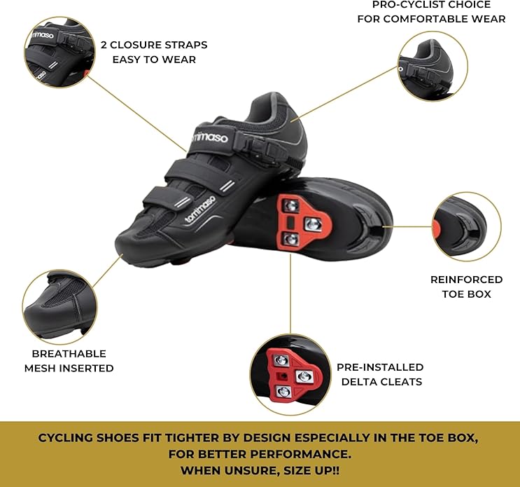 Tommaso Strada Mens SPD & Peloton Shoes—Ready-to-Ride with Peloton Delta Cleat or SPD Cleats for Indoor Bikes—Explore Vareity Cycling Shoes & Bike Accessories.