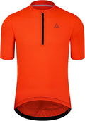 Men's Cycling Jersey Short Sleeves Bike Jersey 1/3 Zipper Solid Color Club Fit, Biking Cycling Shirt Zipper Pocket