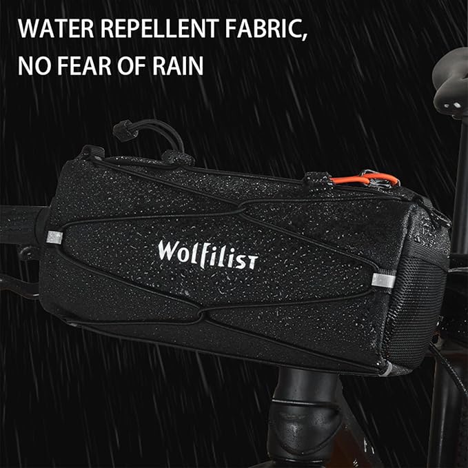 Multifunctional Bike Handlebar Bag - 2.4L Waterproof Bike Frame Front Pouch, Convertible Handlebar to Crossbody Sling Bag, Minimalist Design for Mountain/Road Bikes
