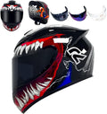 Full Face Motorcycle Helmet Racing Motocross Helmets with Pinlock Compatible Clear&Tinted Visors DOT Model Approved Street Bike Helmet