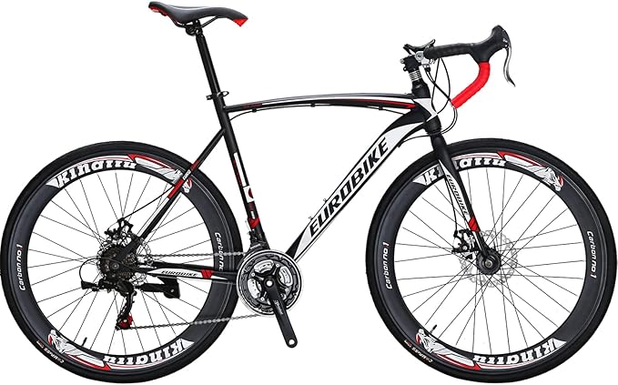 EUROBIKE Road Bike,21 Speed Bicycle with Disc Brake,700C Wheels Road Bikes for Men or Women,49cm/54cm Frame for Adult Cycling Bicycle