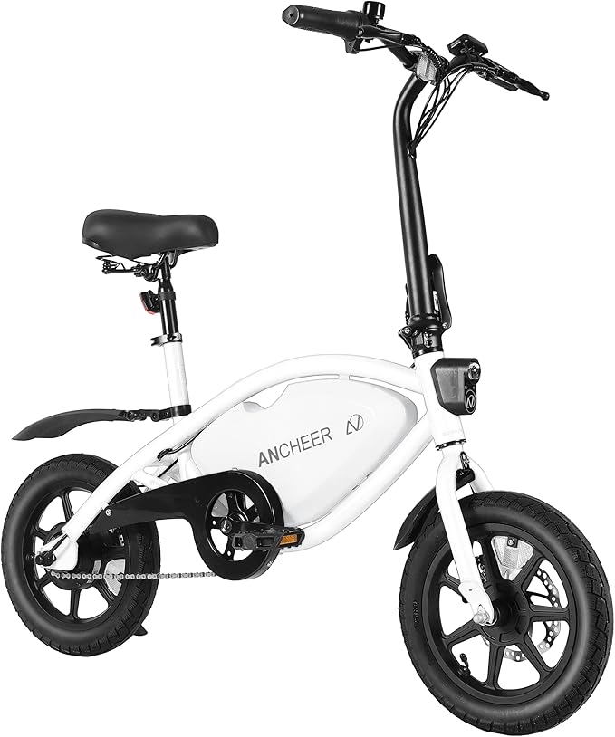 ANCHEER 14” Folding Electric Bike for Adults, 20MPH Ebike with 350W Motor[Peak 500W], 48V 374Wh Battery, Cruise Control, UL2849 Compliant Electric Bicycle, Compact Electric Mini Bike for Teens