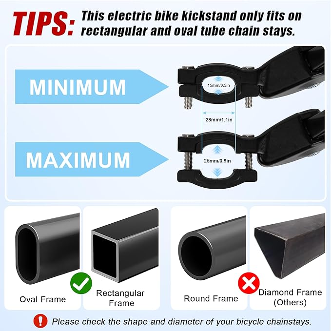 E Bike Kickstand for Adult Bikes, PSLER Adjustable Ebike Kickstand Heavy Duty Antislip Bike Kick Stand for 24"-29" Electric Bike Road Bike Adult Bikes Mountain Bike