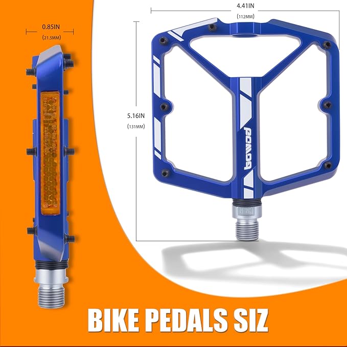 Bike Pedals 9/16" Lightweight Non-Slip Bicycle Platform Pedals - Fits Most Adult Bikes & Mountain Bikes &MTB, Road Bikes and Slip-Resistant Design