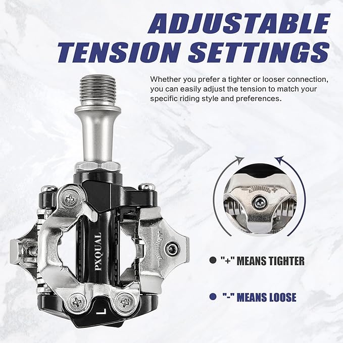SPD Bike Pedals, 9/16 "Mountain Bike Pedal, Aluminum Alloy Sealed Clipless Pedals Compatible with SPD Type Cleats - Easy Clip in & Out