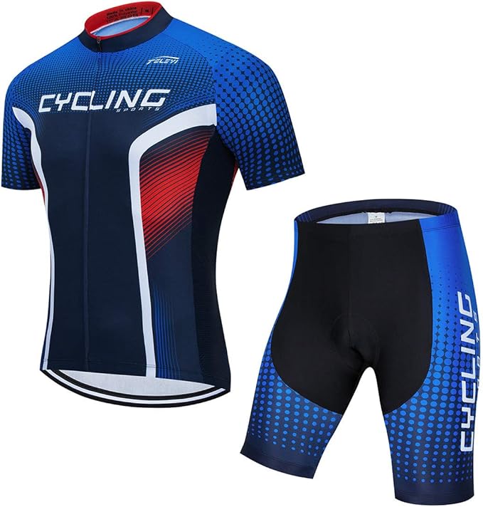 Men's Cycling Jersey Set, Summer Mountain Bike Clothing Short Sleeved Riding Jerseys