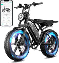 TST Electric Bike for Adults, 1500W Peak Motor Ebike with 48V 15Ah Built-in Battery, 60 Miles Range 28 MPH Electric Bike, 20" Fat Tire E Bike with 7 Speed