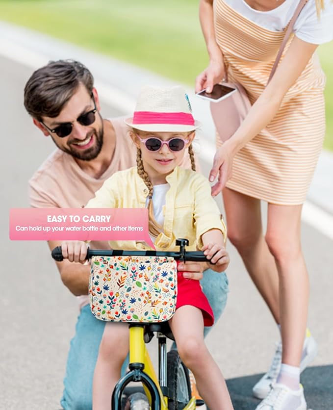 ANZOME Bike Basket for Girls, Children's Front Bike Decoration Accessory for Girls & Boys Gift Fits Most Children's Bikes Like Tricycle, Balance Bike, Scooter