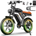 MOVCAN V30 Series Electric Bike for Adults, 3000W/1500W/1000W Motor, 20" Fat Tire Ebike, 37.5MPH/32MPH/28MPH, 120/70Miles, 48V 40Ah/31.2/15.6Ah Dual Battery Motorcycle Ebike for Commuting/Off-roading