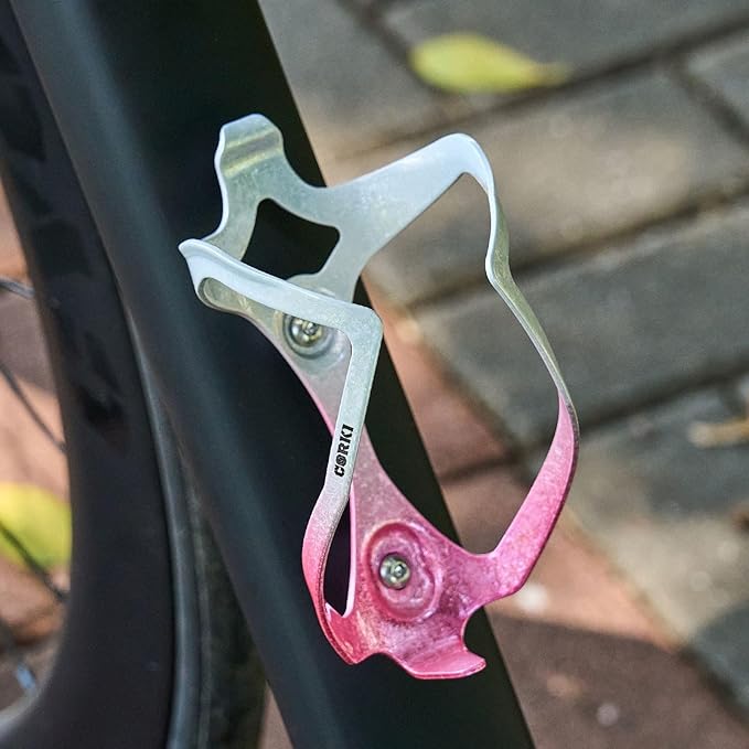 Bike Water Bottle Holder Bicycle Cage for Mountain Road MTB Gravel Adult Bikes Cycling Universal Carrier Rack 2 Pack Aluminum Alloy Ultralight Kettle Drink Accessories White Pink