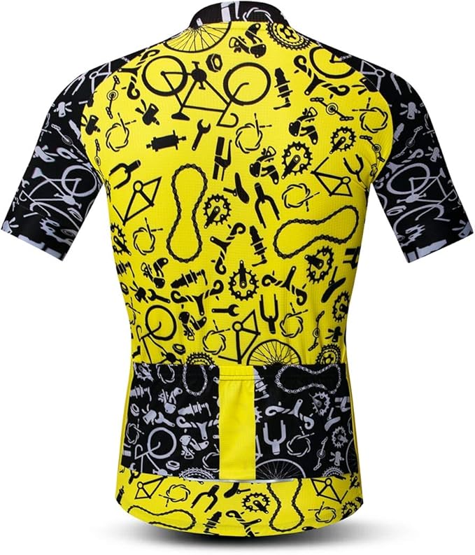Men's Cycling Jerseys Tops Biking Shirts Short Sleeve Full Zipper Bike Clothing