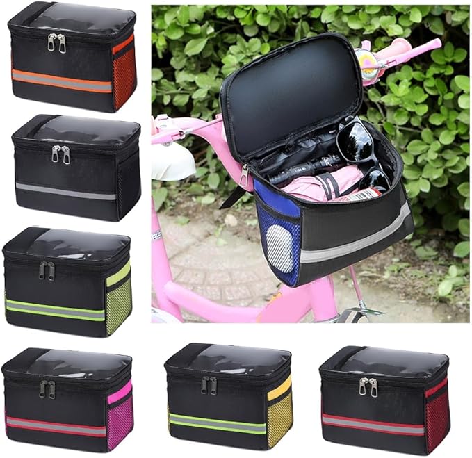Bicycles Front Frame Storage Pouches with Reflectives Strips Road Bikes Handlebars Bag Cycling Accessories Easy installa