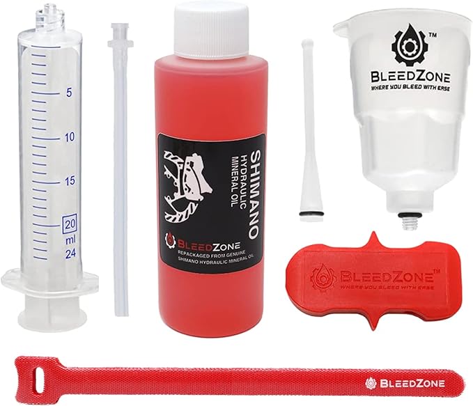 BleedZone Shimano Brake Bleed Kit with Mineral Oil - Hydraulic Brake Bleed Kit for Shimano Disc Brakes, Bike Brake Bleeder Kit, MTB Brake Bleed Kit, and Mineral Oil Brake Maintenance
