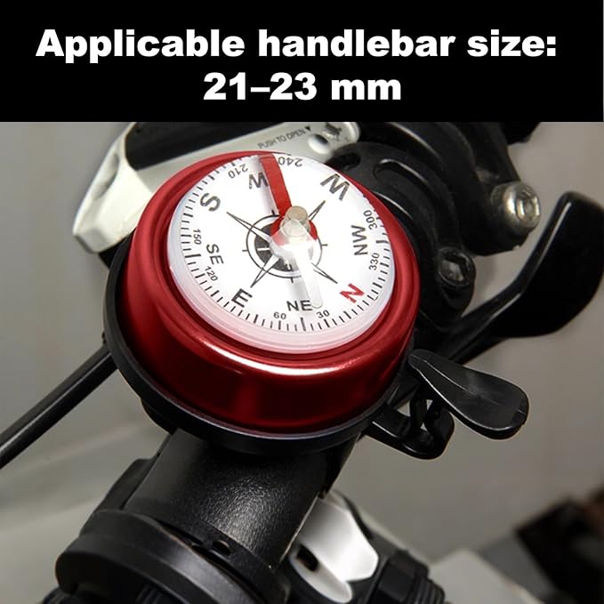 Pack of 2 Aluminum Alloy e-Bike Accessories for Adults | Compass Bicycle Bell & Loud Bike Horn Fits in 22.2mm Handlebars | Must Have Accessory for Men & Women for Mountain & Road