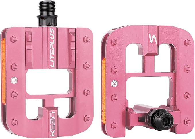 Mountain Bike Pedals- Aluminum Alloy Road Bike Pedals- Folding Mountain Bike Pedals- Anti- Skid Nails Bicycle Pedals- Universal Fit Fooker Pedals 9/16" Compatible