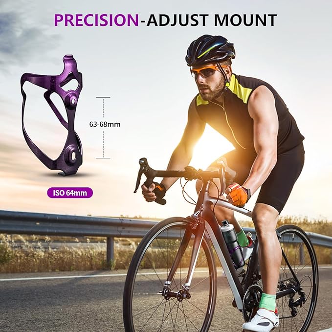 Bike Water Bottle Holder Bicycle Cage for Mountain Road MTB Gravel Adult Bikes Cycling Universal Carrier Rack 1 Pack Aluminum Alloy Ultralight Kettle Drink Accessories Purple