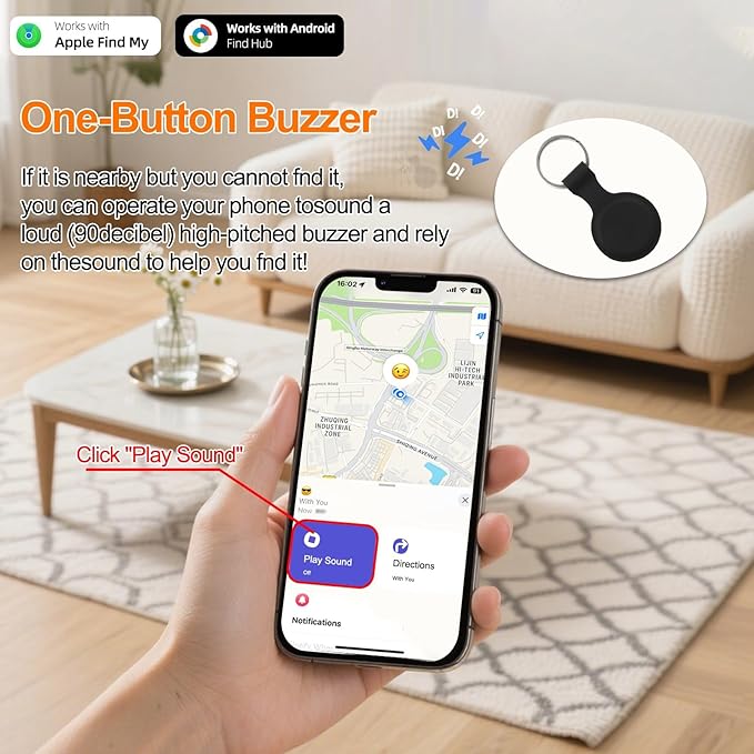 GPS Tracker for Cars （Only Android ） Strong Magnetic, No Monthly Fee, Waterproof, 365-Day Battery, Mini & Hidden Vehicle Tracker (Black 1 Set)