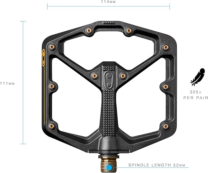 Crankbrothers Stamp Flat MTB Pedals - Size-Specific, Lightweight, Versatile, Durable Bike Pedals