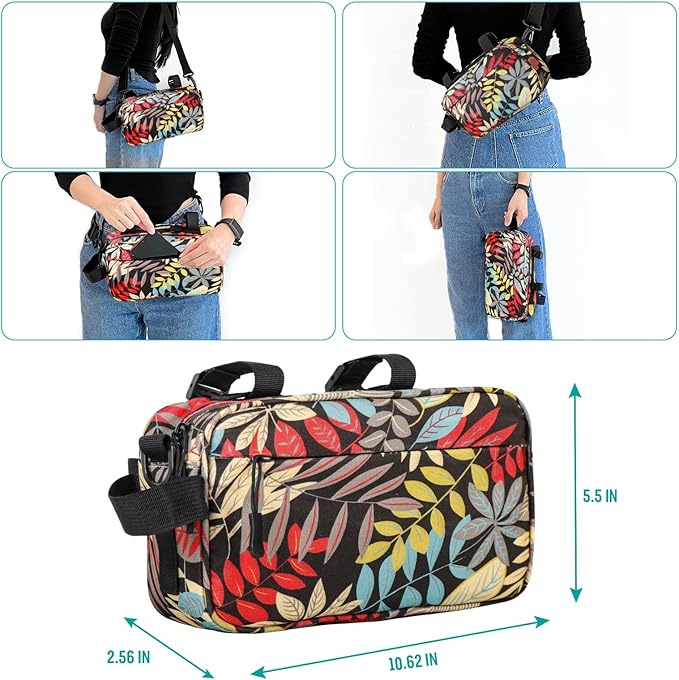 YEEGO DIRECT Bike Handlebar Bag, Bike bag front Lady Man Multifunctional Water-resistant Scooter Crossbag Girls Handbag Slant Across Shoulder for Bicycles Accessories (Black) clearance