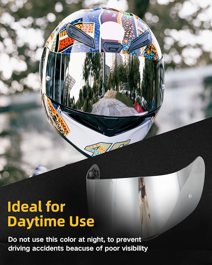 Soman K1 Helmet Visor Replacements, K1S Tinted Helmet Visor Compatible with K1 K1S K3SV K5 K5S UV Protection (Mirrored)