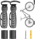 Bike Wall Mount Bike Rack Garage for Mountain Road Bikes Bicycles, Vertical Bike Rack with Screws and Tire Tray Hold up to 60lbs for Garage, Shed, Indoors- (2 Sets)