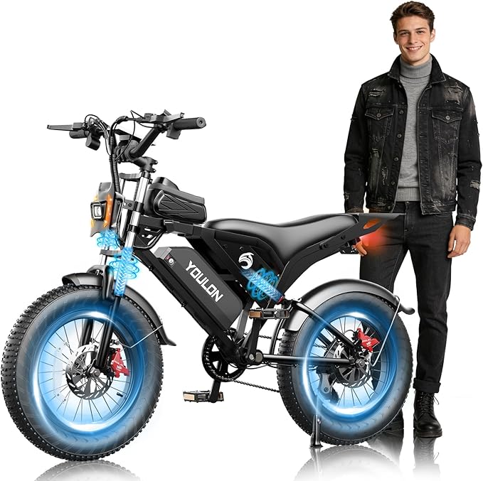 Ebikes for Adults, 1500/2000W Peak Motor with 30/38MPH, 15/20/18/23Ah Long Range Teens Electric Bike with Dual Hydraulic Brakes, 20" Fat Tire All-Terrain for Commuting Dirt E-Bicycles