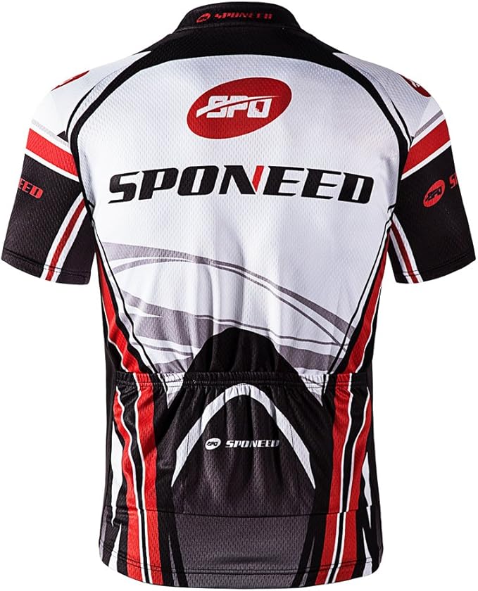 sponeed Men's Cycling Jerseys Tops Biking Shirts Short Sleeve Bike Clothing Full Zipper Bicycle Jacket with Pockets