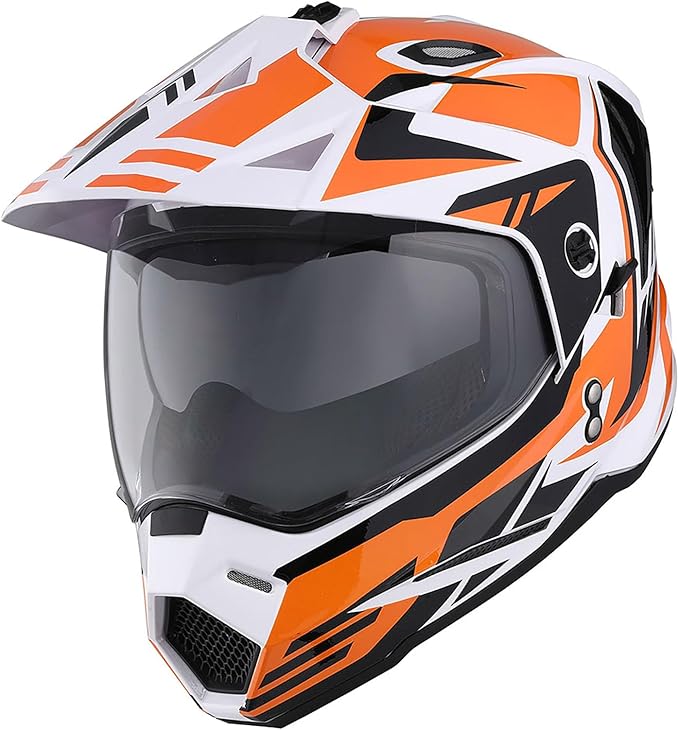 1Storm Youth Kids Dual Sport Dual Visor Motorcycle Motocross Off Road Full Face Helmet Matt Black