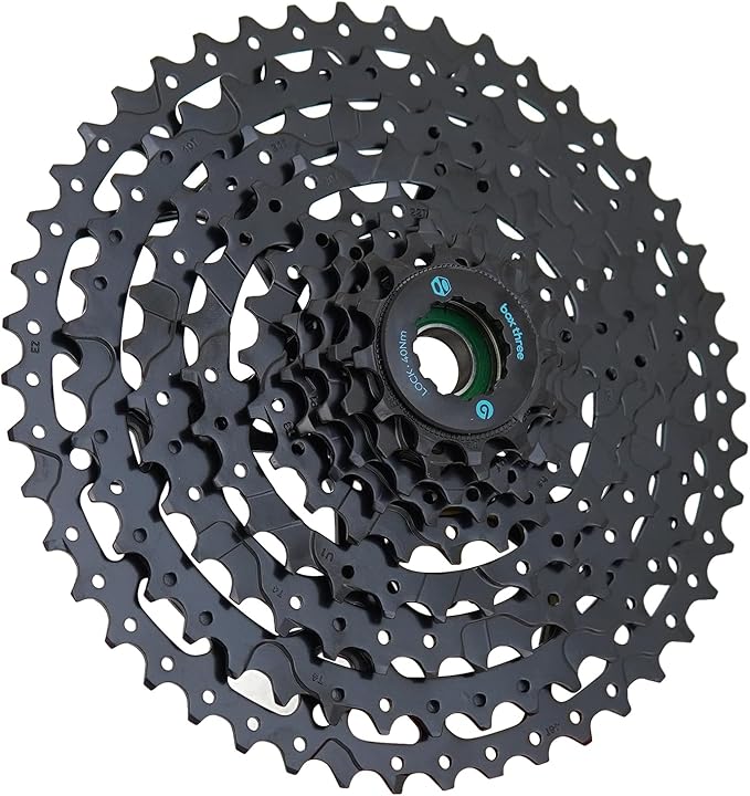 Box Three Prime 9 Non E-Bike & E-Bike Cassette 11-46T, 11-50T, 12-46T & 12-50T Fits Standard HG Hubs 9/10/11 Speed Cassette Mountain Bike, Compatible Lightweight Bicycle MTB Bike Cassette