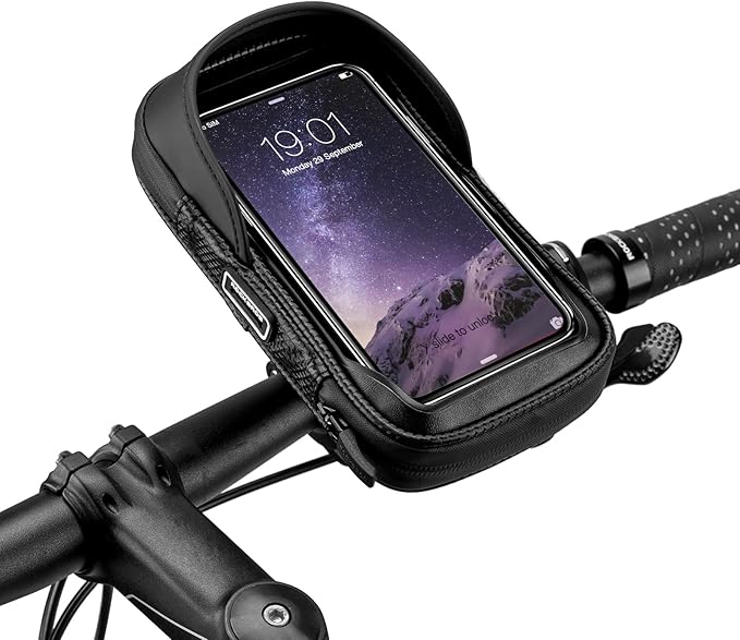 ROCKBROS Bike Motorcycle Phone Mount Handlebar Bag - 360° Rotatable Waterproof Shockproof Phone Holder for iPhone up to 7'' | Bicycle Cycling & Motorcycle Accessories
