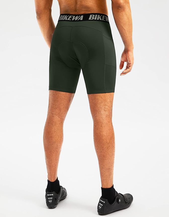 Men's 4D Padded Bike Shorts Cycling Underwear Biking Bicycle Padding Shorts for Men Side Pockets