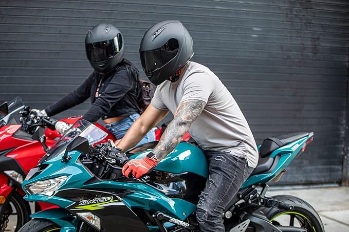 VCAN VX Lightweight Full Face Motorcycle Street Bike Helmet with Extra Tinted Visor, Coolmax Technology & OTG Ready, DOT Approved