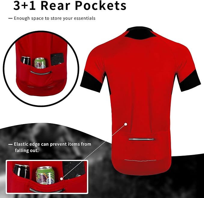 Cycling Jersey Men Bicycle Shirt Short and Long Sleeve MTB Road Biking Jersey with Pockets