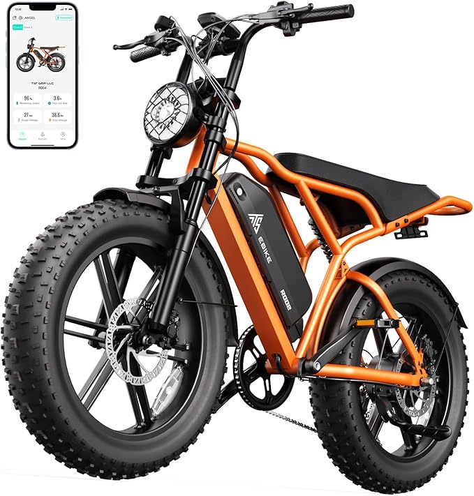 TST Electric Bike for Adults 1500W Peak 20" Fat Tire All-Terrain E-Bike 60/110 Miles 28 MPH Electric Dirt Bike - 48V 15/25 AH Battery Tested to UL 2849 Powered Electric Bicycle