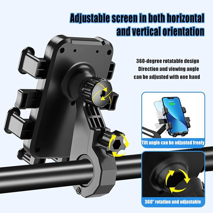 Motorcycle Phone Mount for Yamaha TT R 110 2008-2024, Bike Phone Holder Motorcycle Cell Phone Holder, Quick Install Anti-Shake Motorcycle Phone Mount Holder, B Handlebar Style